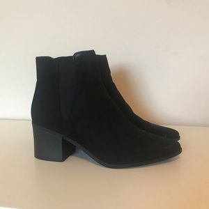Black suede boots